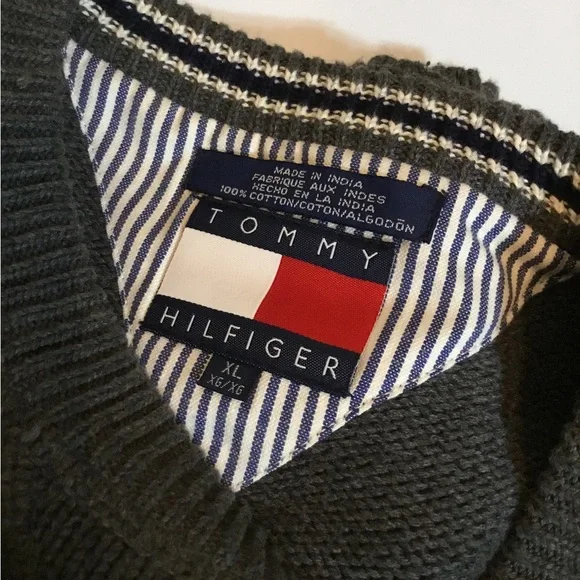 Tommy Hilfiger Gray 100% cotton Sweater Size XL - Picture 3 of 8
